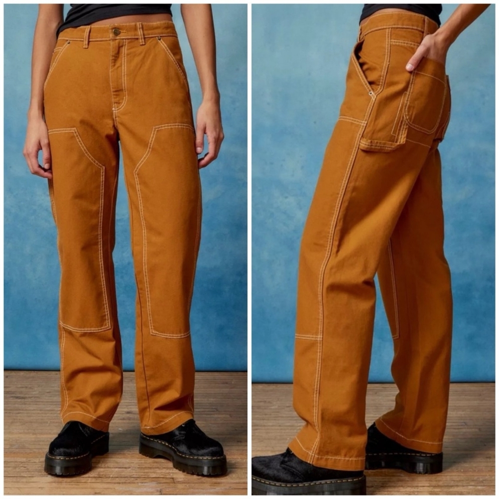Urban Outfitters UO BDG Cotton Canvas Carpenter Pants Mustard Yellow 28